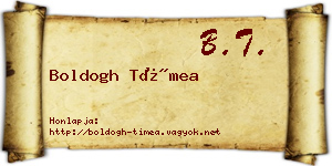 Boldogh Tímea névjegykártya