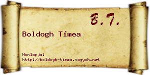 Boldogh Tímea névjegykártya